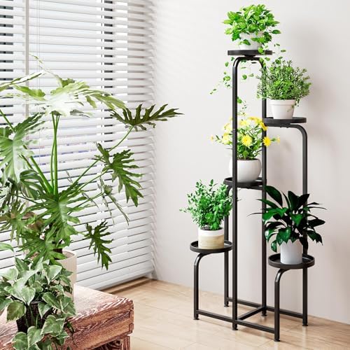 INGIORDAR Plant Stand Indoor Outdoor Corner Tall Plant Shelf 5 Tier Metal - Image 5