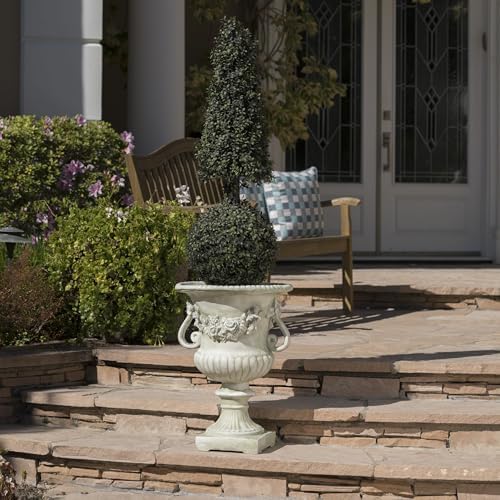 Garden Urn Planter, 17.3 x 24 Inch, White - Image 4