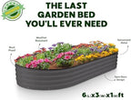 Plant & Plot Galvanized Raised Garden Beds Outdoor // 6×3×1 ft (2-Pack) Planter Raised Beds for Gardening, Vegetables, Flowers // Large Metal Garden Box // Patented Tool-Free Design (Gray) - Image 5