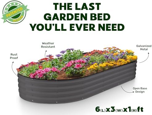 Plant & Plot Galvanized Raised Garden Beds Outdoor // 6×3×1 ft (2-Pack) Planter Raised Beds for Gardening, Vegetables, Flowers // Large Metal Garden Box // Patented Tool-Free Design (Gray) - Image 5