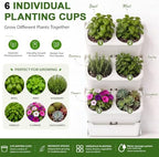 Briwooody 3 Set 6 Pocket Vertical Stackable Wall Planters Kit Outdoor Self Watering Plastic Planter Grow Hang Mount System for Strawberry Flower Vegetable Home Fence Balcony Wall Decor - Image 5