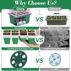 Mckanti 6 Set Self-Watering Seed Starter Tray Kits with Grow Light, Reusable Seed Germination Kit with Adjustable Humidity Domes and Silicone Cell Base Tray for Indoor Plant Seeds GerminationKit - Image 6