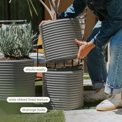Veradek Mod Series Short Planter - Round Outdoor Planter - Image 4
