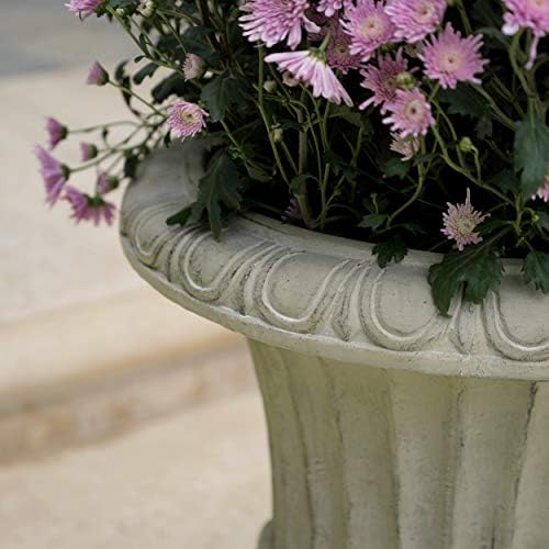 Great Deal Furniture Outdoor/Indoor Antique Green Stone Finish Planter/Urn, 26" - Image 3