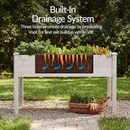 Best Choice Products 48x24x30in Raised Garden Bed, Elevated Wood Planter Box Stand for Backyard, Patio, Balcony w/Bed Liner, 200lb Capacity - White - Image 5