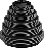 Honeydak 48 Pieces Plant Saucer Potted Plant Trays Round Plastic Drainage Tray Sturdy Drip Flower Saucers for Potted Indoor Outdoor Home Garden, 4/6/ 8/10/ 12/13 inches (Black) by Honeydak