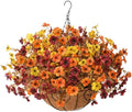 Artificial Fake Hanging Baskets Fall Flowers for Outdoors Decoration by HomeD%C3%A9cor