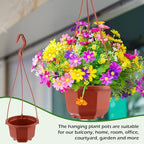 Roshtia 50 Pack 5.1 Inch Plastic Hanging Plant Pots with Hooks, Brown - Image 6