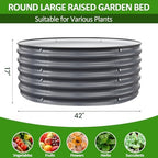 Gruper Raised Garden Bed, 3.5ft x 17'' Tall Round Metal Planter - Image 3