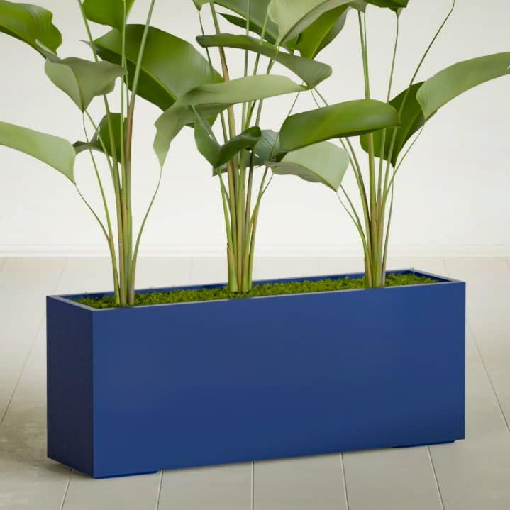 Greenline Leo Tall Rectangular Fiberglass Planter, Outdoor Planter Box - Image 2