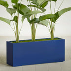Greenline Leo Tall Rectangular Fiberglass Planter, Outdoor Planter Box - Image 2