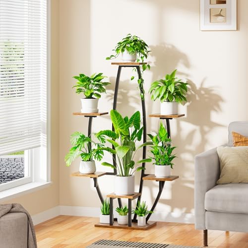 JUSTOGO Plant Stand Indoor with Grow Lights, 7 Tiered Corner Plant Shelf - Image 5