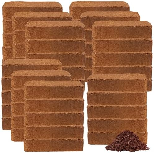 Coco Bliss Coco Coir Bricks (50-Pack, 650gm Bricks) - Organic Coco Coir for Plants - OMRI-Listed Coconut Coir for Plants - Coconut Coir Bricks - Coco Peat for Plants, Garden Soil, & Organic Mulch by Plantonix
