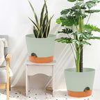 GARDIFE 12 inch Plant Pots, planters, Self Watering Pots, 2 Pack Large Plastic Flower pots with Deep Reservior and High Drainage Holes for Indoor Outdoor Plants and Flowers, Green - Image 4