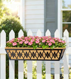 24 Inch Window Boxes Planters Railing Planter Box - 6 Pack Deck Railing Planter Boxes with Adjustable Brackets Coco Liners Balcony Planters Railing Hanging for Window Flower Boxes Outdoor Garden Decor - Image 6