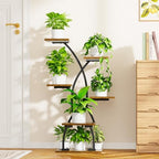 JUSTOGO Plant Stand Indoor with Grow Lights - 6 Tiered Plant Shelf Indoor, 36“ Corner Plant Stands for Indoor Plants Multiple, Metal Curved Flower Holder Display Rack for Patio, Balcony, Home Decor - Image 4