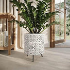EverNest Tristan Neutral Minimal White and Black Modern Style Planter with Nyra Stand, SelectBase Plant Pots, Indoor Planter, Boho Home Decor, Minimalist Pot for Plants (Large, Black) - Image 5