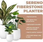 Sereno Fiberstone Tapered Planter, Matte Finishes (S, White) - Image 4