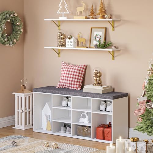 DINZI LVJ Long Wall Shelves, 39.4Inch Wooden Wall Mounted Shelves, Set of 4 - Image 4
