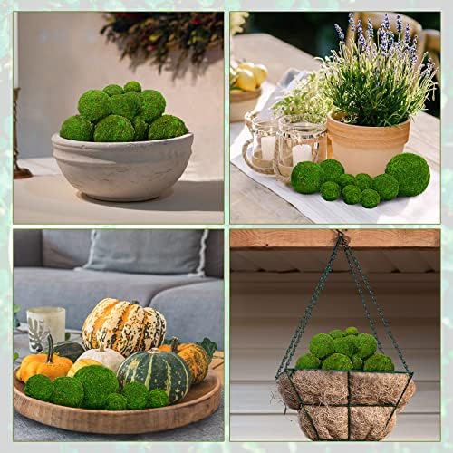 Amyhill 38 Pcs Decorative Faux Moss Balls for Centerpiece Artificial Green Plant Mossy Globes Dried Moss Balls Bowl Filler for Vase Wedding Spring Home Garden Decor Chinoiserie Party Display - Image 5
