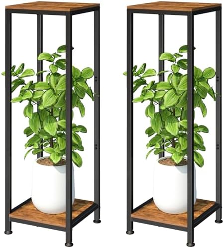 2-Pack Plant Stand Indoor, 41'' Extra Tall Wood Plant Stands Heavy Duty by Lilybud--lily