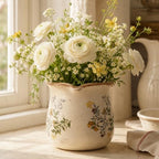 Ceramic Flower Vase, Rustic Farmhouse Vases & Planting Pots with Drainage - Image 5