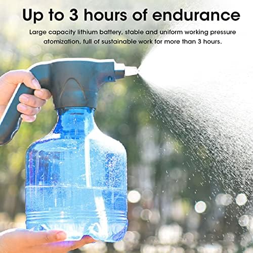 FLEXMAN 3L Electric Spray Bottle, Transparent Rechargeable High Pressure Plant Mister, Electric Water Sprayer for Watering Flowers Garden Cleaning (Blue) - Image 2