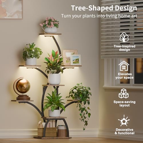 CODACE Plant Stand with Grow Lights - 50" Indoor Plant Shelf - Image 3