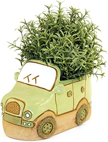 STP GOODS Ceramic Pot with Drainage Hole and Saucer, Plant Pots, Modern Decorative Planters for House Plants Indoor Flowers Plants, Cute Flower Pot - Gifts (Green) by STP-Goods