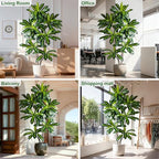 Tall Fake Tree Artificial Trees Plant with White Planter Pot Indoor Outdoor Potted Silk Plants Large Faux Trees loor Floor for Home Living Room Decor Outside Patio para decoracion Housewarming Gift - Image 4