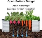 zizin Large Raised Garden Bed Kit 12x2x1.5FT Outdoor Rustproof Bottomless Metal Planter Box for Vegetables Flower Herb, Beige - Image 5