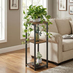 3-Tier Tall Plant Stand Indoor, Small Square Side Table for Home - Image 2