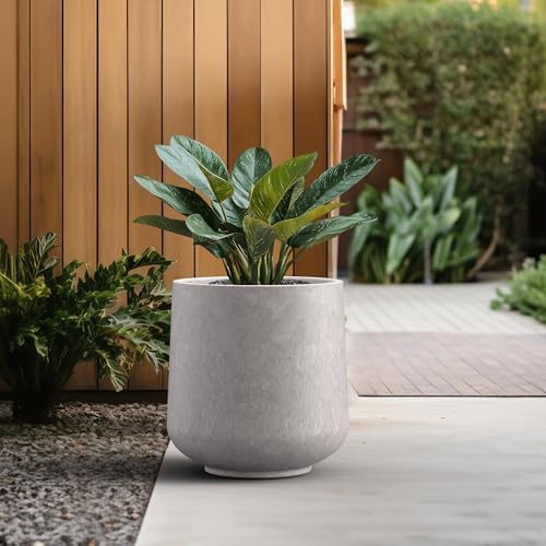 Kante Large Round Curved CON Gray Concrete Planter 16.5" Dia, Outdoor - Image 5