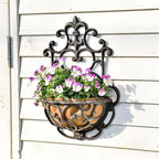 Sungmor 2 Pack Cast Iron Wall Hanging Planter with Fabric Liner -Half Round - Image 3