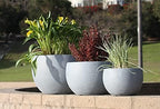 Kante Set of 3 Blue Gray Concrete Bowl Round Planters for Modern Home - Image 6