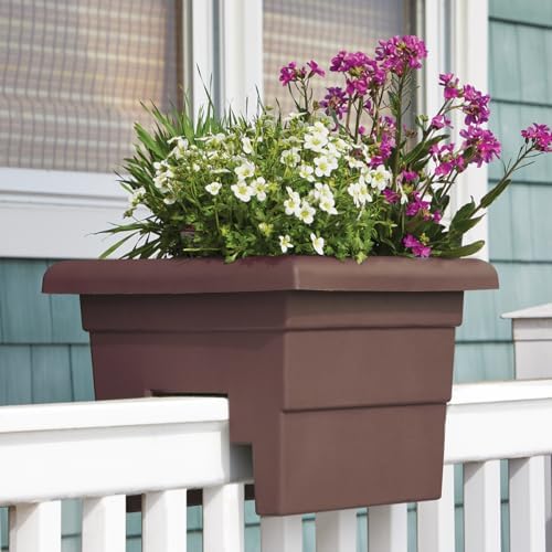 Root & Vessel Countryside Railing Planter Box, 16 Inch, Brown - Image 2
