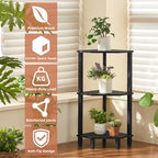 YUFAM 3-Tier Corner Shelf, Black - Image 4