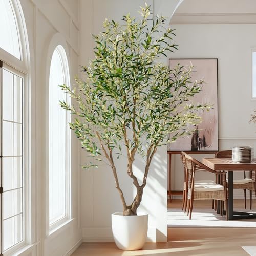 8ft Faux Olive Tree with Pot & Moss Artificial Olive Plant Fake Olive Tree for Home Decor, Large Indoor Artificial Trees Faux Plants Indoor Durable Artificial Trees for Living Room/Office - Image 7