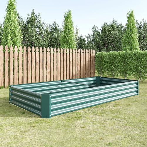 HRVEOCEI 4×2×1ft Metal Raised Garden Beds Outdoor, Bottomless Above Ground Raised Garden Beds, Galvanized Gardening Bed for Vegetables Flower Herbs (Green, 8x4x1ft) - Image 6