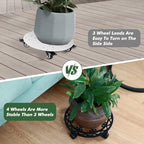 2 Packs Rolling Plant Stand with Wheels 13 In Metal Plant Caddy with Wheels - Image 4