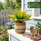 Ttranewsoo 2-Pack 22-Inch Large Artificial Agave Plants, UV Resistant Faux Desert Plants Outdoor and Realistic Greenery for Planters, Porch, Patio, Garden, Entryway and Indoor Decor, Yellow - Image 3