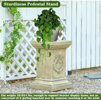 19.57" Tall Garden Pedestal Stand for Statues, MgO Weatherproof Plant Riser - Image 6