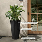 Veradek Column Series Tall Planter - Tapered Outdoor Planter with Shelf - Image 7