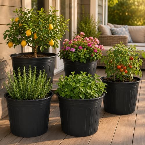 60 Pack 12.8 Inch 5 Gallon Large Plastic Plant Nursery Pots - Image 7