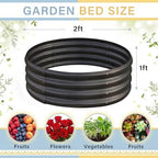 Land Guard Galvanized Raised Garden Bed Kit, Planter Boxes Outdoor, Round Large Metal Garden Beds for Vegetables(Gray)…… - Image 2