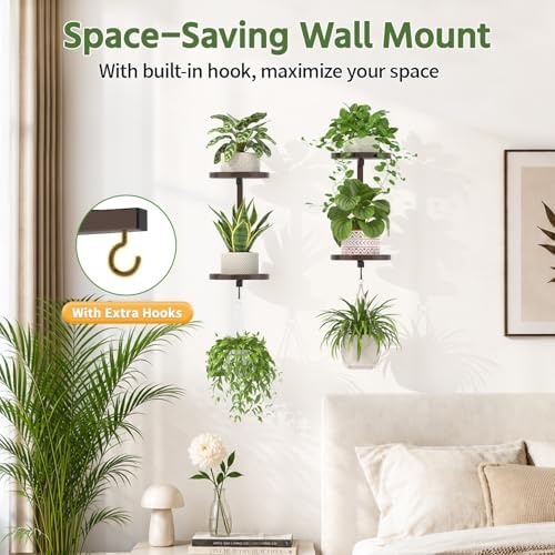 LASZOLA Plant Hanger Holder Window Shelf Wall Mounted Indoor, 2 Pcs Bronze - Image 5