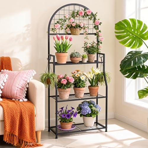 VGMiu 3 Tier Plant Stand Indoor Outdoor, Metal Plant Shelf for Multi Plants - Image 6