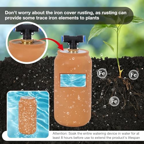 4pcs Ollas IIrrigation System Large Plant Watering Device Easy Self Watering Planter for Your Garden 41oz Olla Watering System 4x4x8in Classic Plant Watering Stakes Vacation Plant Watering Devices - Image 5