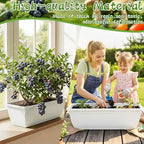 8 Pcs 24 Inch Plastic Window Boxes Planters, White - Image 5