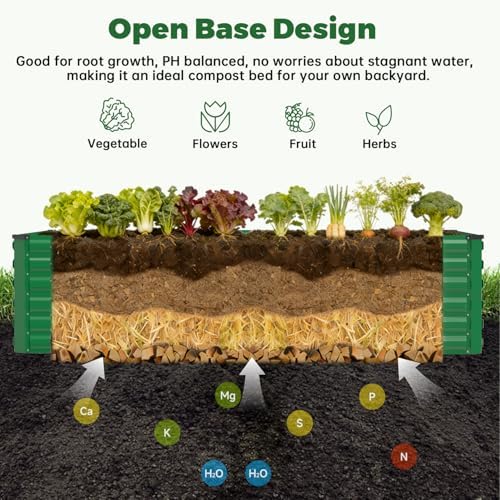 NAVINE 8x4x2ft Outdoor Metal Raised Garden Bed, Metal Planter Box, 2-Pack - Image 7
